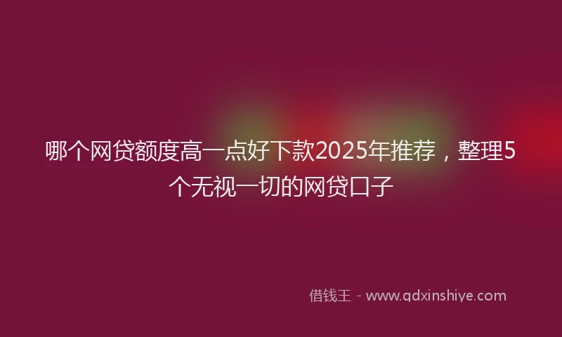 哪个网贷额度高一点好下款2025年推荐，整理5个无视一切的网贷口子