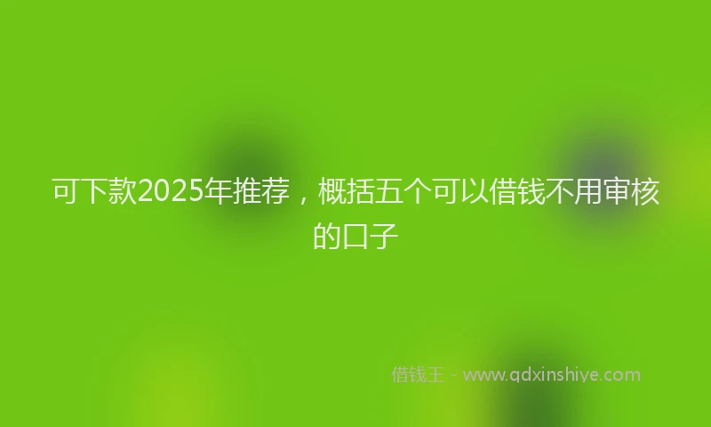 可下款2025年推荐，概括五个可以借钱不用审核的口子