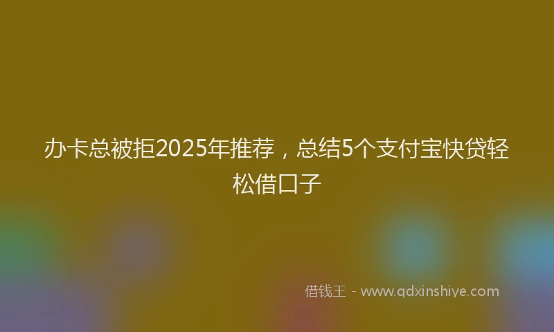 办卡总被拒2025年推荐，总结5个支付宝快贷轻松借口子