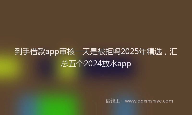 到手借款app审核一天是被拒吗2025年精选，汇总五个2024放水app