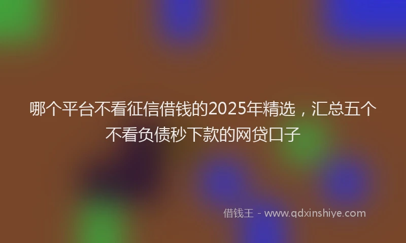 哪个平台不看征信借钱的2025年精选，汇总五个不看负债秒下款的网贷口子