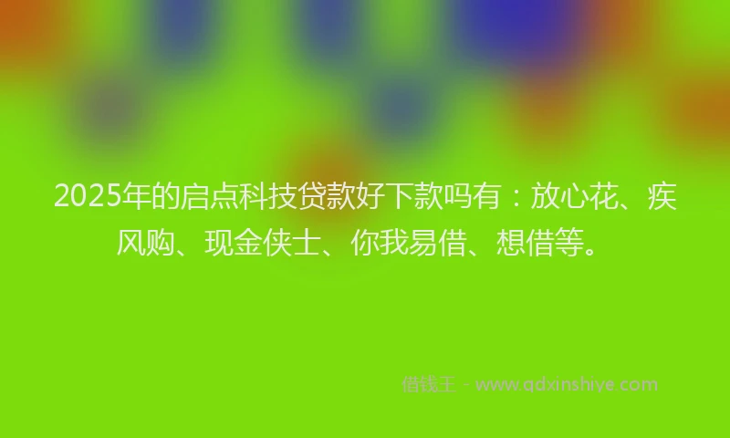 2025年的启点科技贷款好下款吗有：放心花、疾风购、现金侠士、你我易借、想借等。
