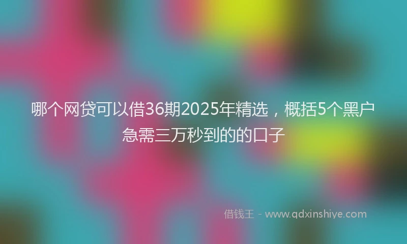 哪个网贷可以借36期2025年精选，概括5个黑户急需三万秒到的的口子