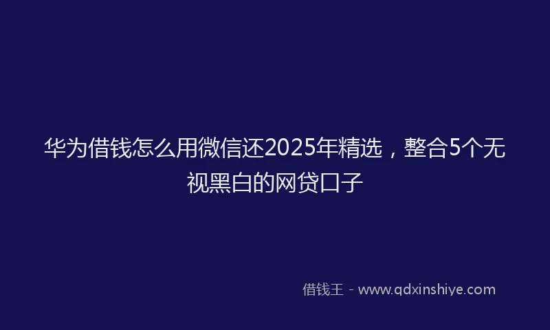 华为借钱怎么用微信还2025年精选，整合5个无视黑白的网贷口子