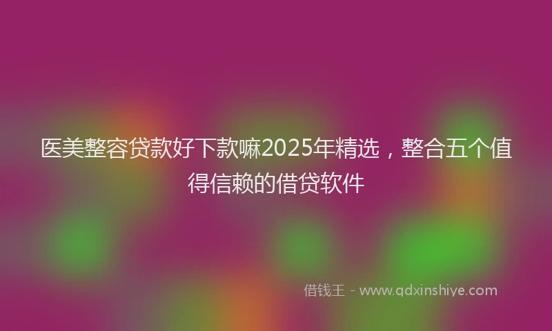 医美整容贷款好下款嘛2025年精选，整合五个值得信赖的借贷软件