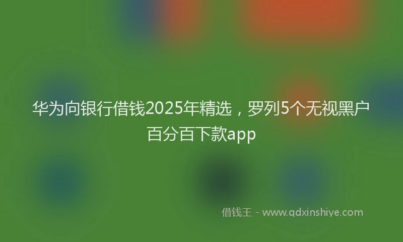 华为向银行借钱2025年精选，罗列5个无视黑户百分百下款app