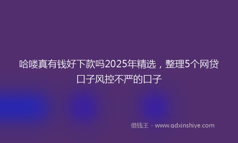 哈喽真有钱好下款吗2025年精选，整理5个网贷口子风控不严的口子