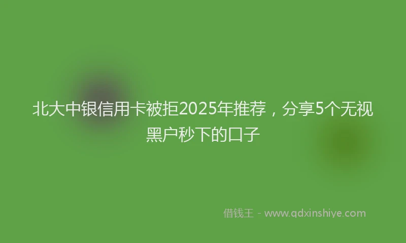 北大中银信用卡被拒2025年推荐，分享5个无视黑户秒下的口子