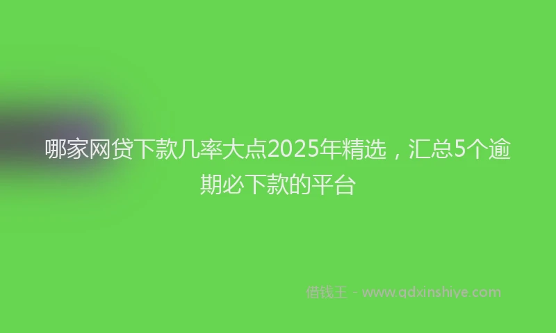 哪家网贷下款几率大点2025年精选，汇总5个逾期必下款的平台