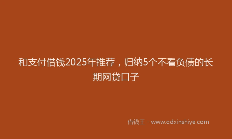 和支付借钱2025年推荐，归纳5个不看负债的长期网贷口子