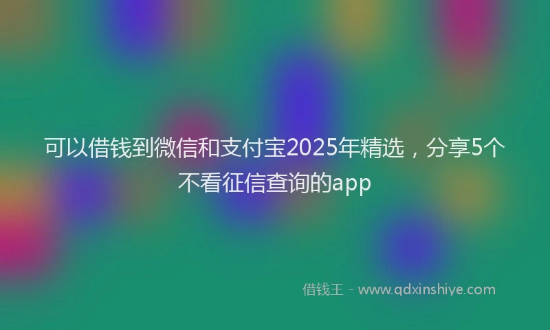 可以借钱到微信和支付宝2025年精选，分享5个不看征信查询的app