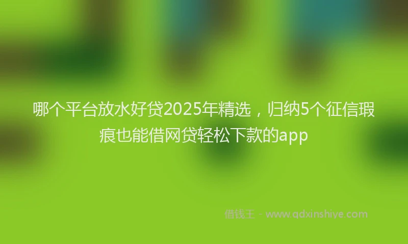 哪个平台放水好贷2025年精选，归纳5个征信瑕疵也能借网贷轻松下款的app