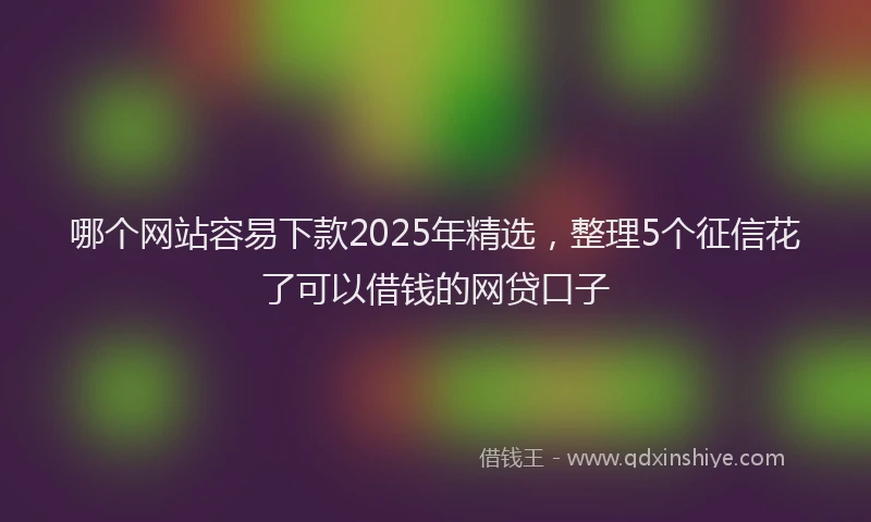 哪个网站容易下款2025年精选，整理5个征信花了可以借钱的网贷口子