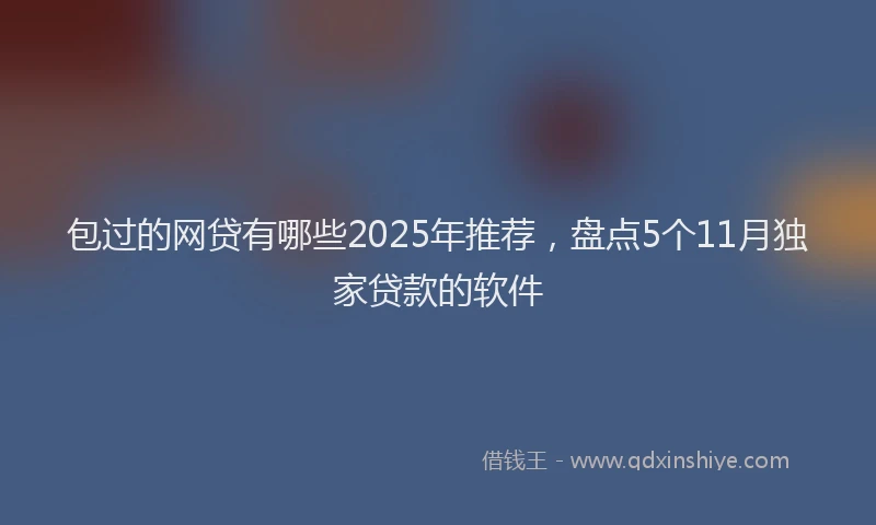 包过的网贷有哪些2025年推荐，盘点5个11月独家贷款的软件