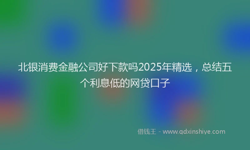 北银消费金融公司好下款吗2025年精选，总结五个利息低的网贷口子