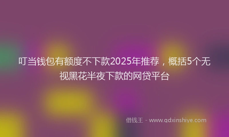 叮当钱包有额度不下款2025年推荐，概括5个无视黑花半夜下款的网贷平台