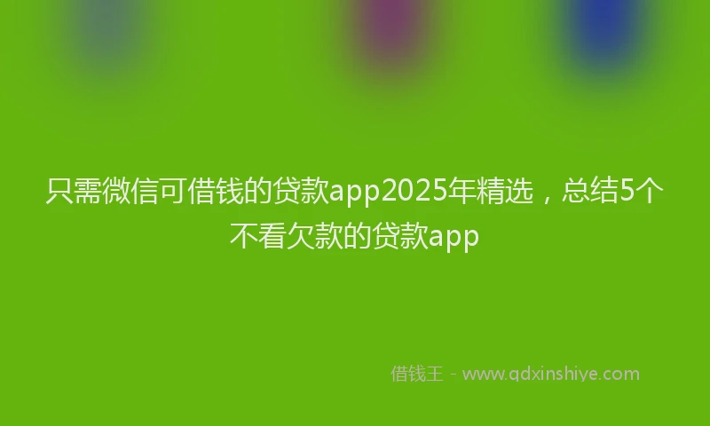只需微信可借钱的贷款app2025年精选，总结5个不看欠款的贷款app