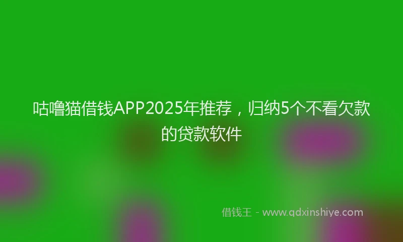 咕噜猫借钱APP2025年推荐，归纳5个不看欠款的贷款软件