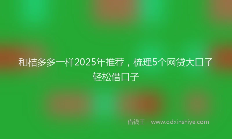 和桔多多一样2025年推荐，梳理5个网贷大口子轻松借口子