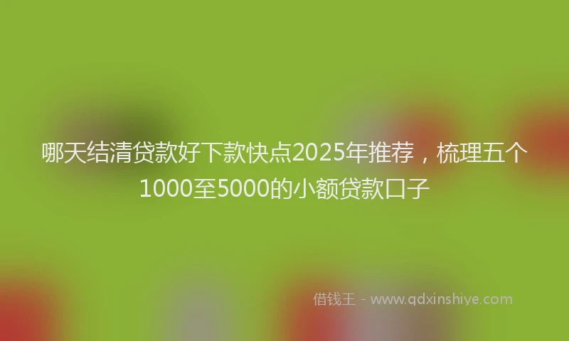 哪天结清贷款好下款快点2025年推荐，梳理五个1000至5000的小额贷款口子