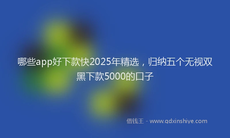 哪些app好下款快2025年精选，归纳五个无视双黑下款5000的口子
