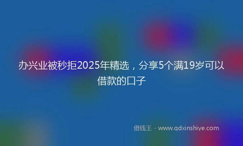办兴业被秒拒2025年精选，分享5个满19岁可以借款的口子
