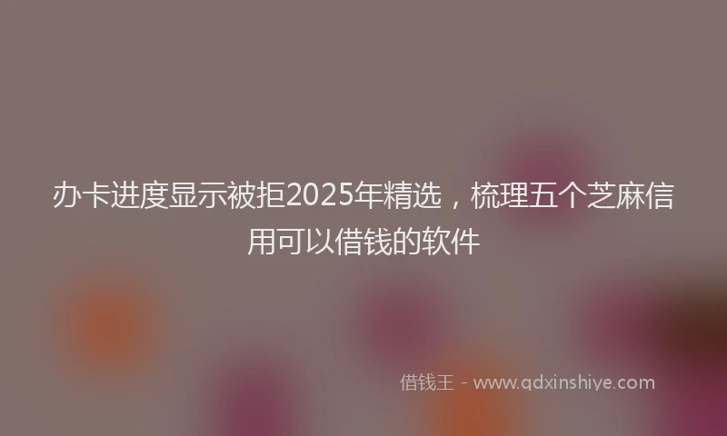 办卡进度显示被拒2025年精选，梳理五个芝麻信用可以借钱的软件