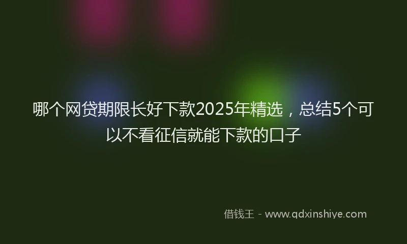 哪个网贷期限长好下款2025年精选，总结5个可以不看征信就能下款的口子