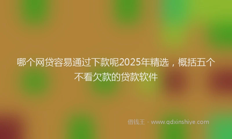 哪个网贷容易通过下款呢2025年精选，概括五个不看欠款的贷款软件