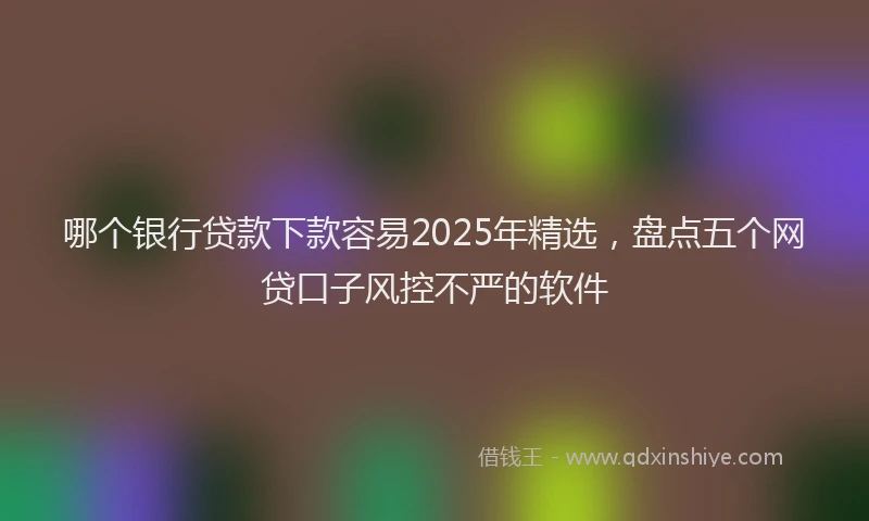 哪个银行贷款下款容易2025年精选，盘点五个网贷口子风控不严的软件