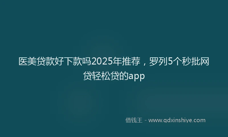 医美贷款好下款吗2025年推荐，罗列5个秒批网贷轻松贷的app