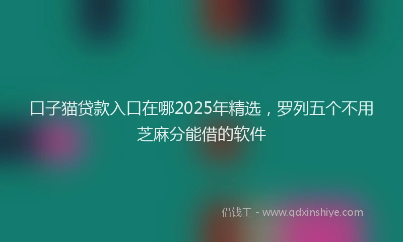 口子猫贷款入口在哪2025年精选，罗列五个不用芝麻分能借的软件