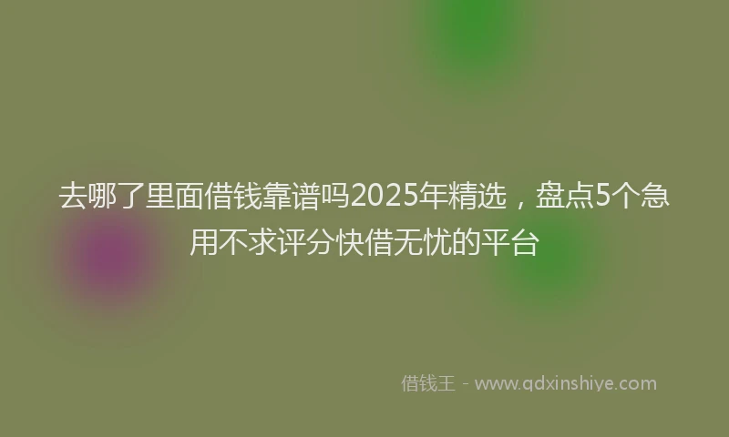 去哪了里面借钱靠谱吗2025年精选，盘点5个急用不求评分快借无忧的平台