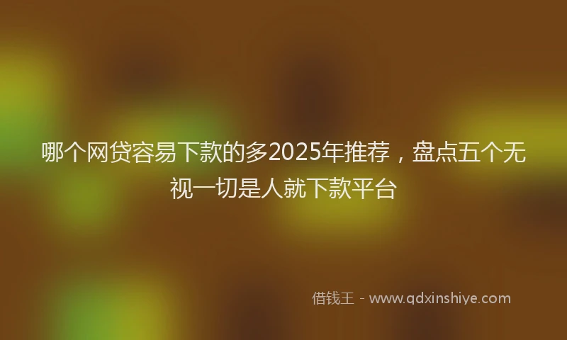 哪个网贷容易下款的多2025年推荐，盘点五个无视一切是人就下款平台