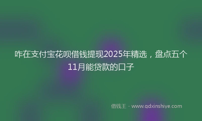 咋在支付宝花呗借钱提现2025年精选，盘点五个11月能贷款的口子