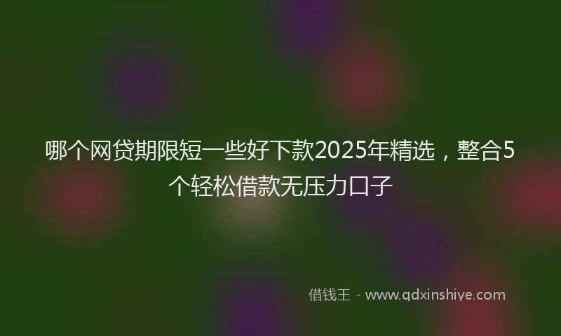 哪个网贷期限短一些好下款2025年精选，整合5个轻松借款无压力口子