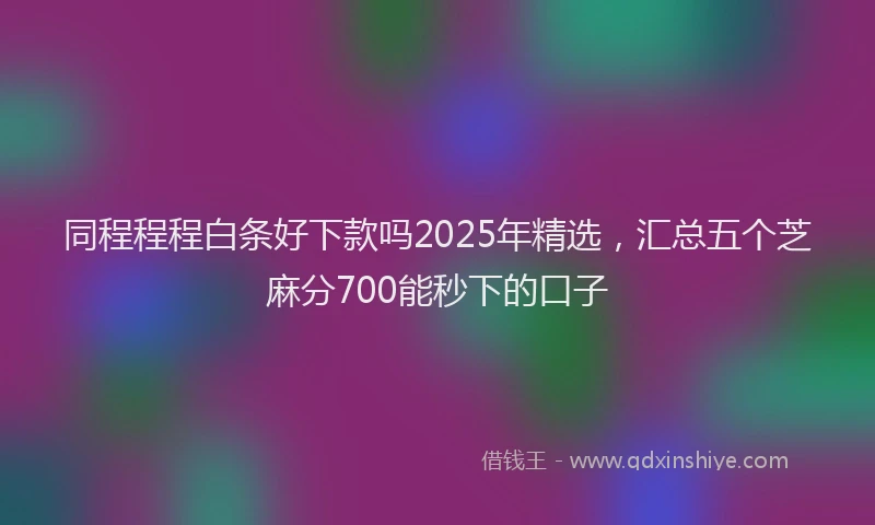 同程程程白条好下款吗2025年精选，汇总五个芝麻分700能秒下的口子