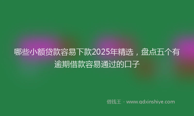哪些小额贷款容易下款2025年精选，盘点五个有逾期借款容易通过的口子