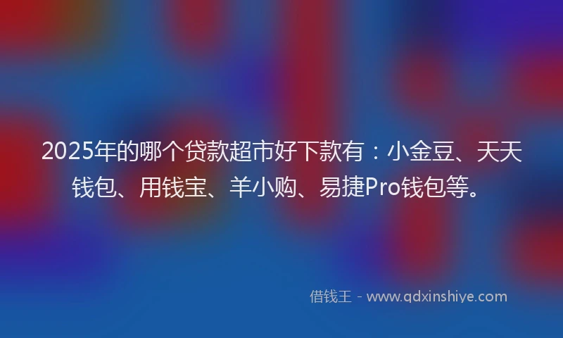 2025年的哪个贷款超市好下款有：小金豆、天天钱包、用钱宝、羊小购、易捷Pro钱包等。