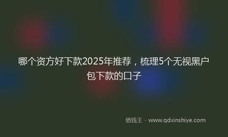 哪个资方好下款2025年推荐，梳理5个无视黑户包下款的口子