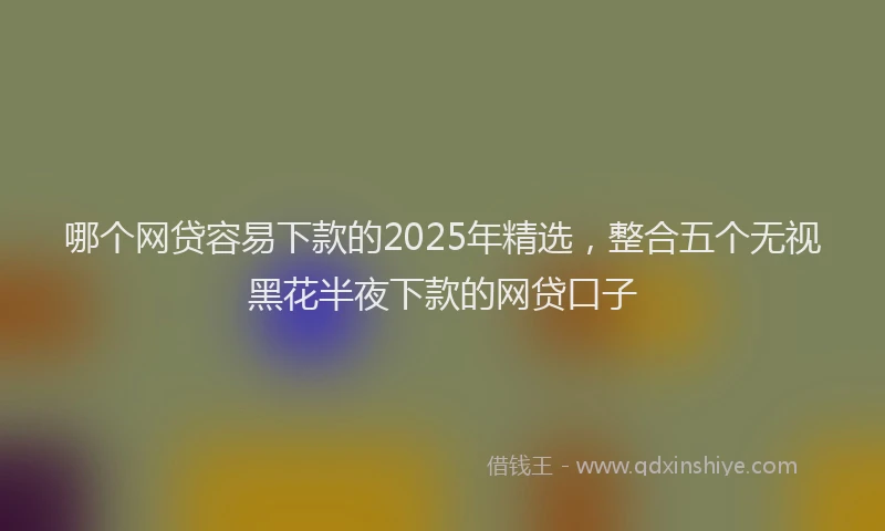 哪个网贷容易下款的2025年精选，整合五个无视黑花半夜下款的网贷口子