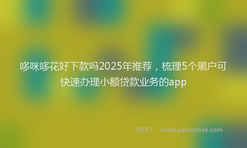哆咪哆花好下款吗2025年推荐，梳理5个黑户可快速办理小额贷款业务的app