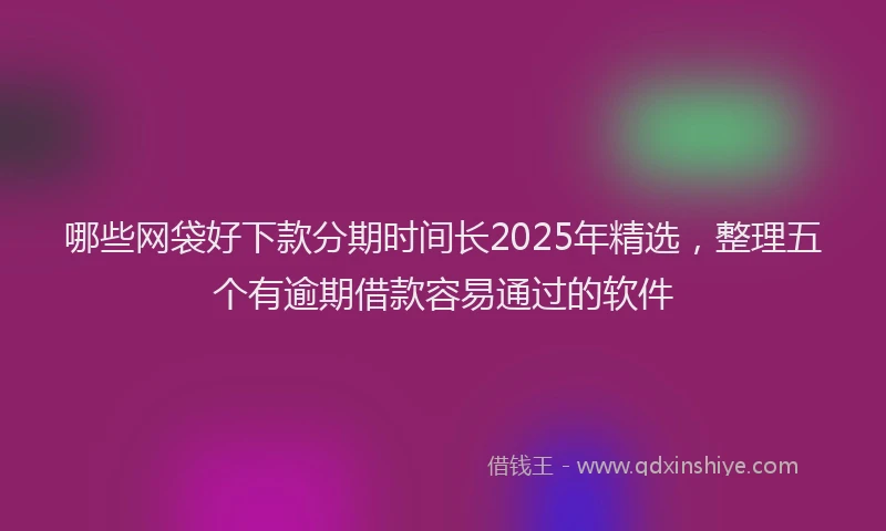 哪些网袋好下款分期时间长2025年精选，整理五个有逾期借款容易通过的软件