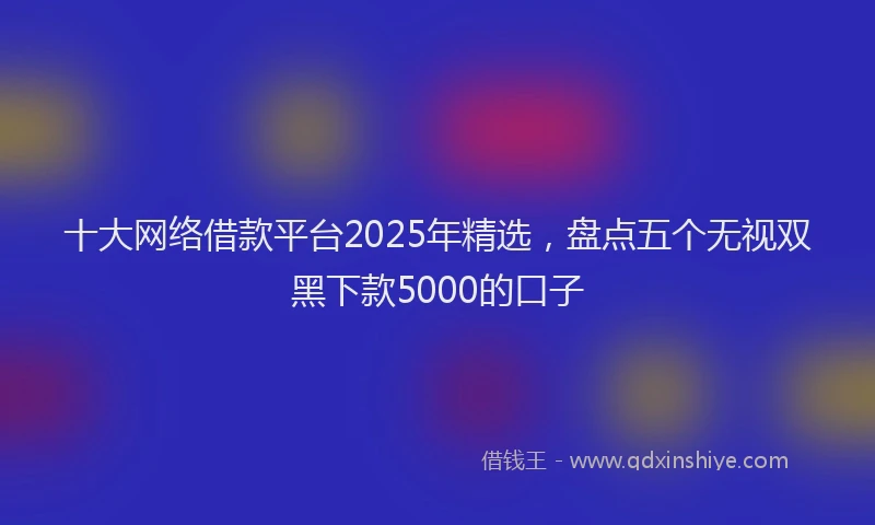 十大网络借款平台2025年精选，盘点五个无视双黑下款5000的口子