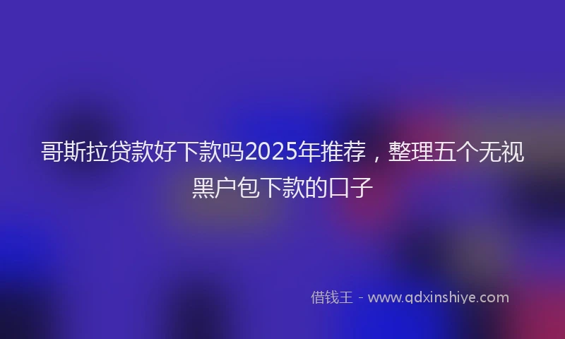 哥斯拉贷款好下款吗2025年推荐，整理五个无视黑户包下款的口子