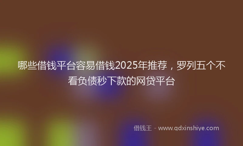 哪些借钱平台容易借钱2025年推荐，罗列五个不看负债秒下款的网贷平台
