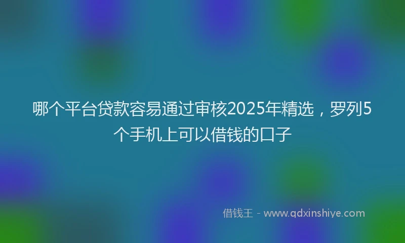 哪个平台贷款容易通过审核2025年精选，罗列5个手机上可以借钱的口子