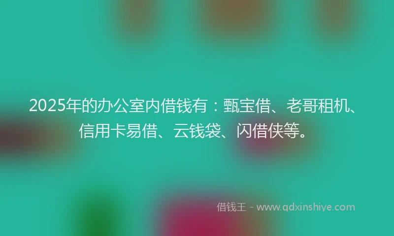 2025年的办公室内借钱有：甄宝借、老哥租机、信用卡易借、云钱袋、闪借侠等。