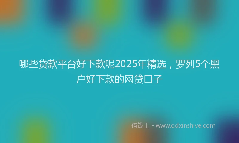 哪些贷款平台好下款呢2025年精选，罗列5个黑户好下款的网贷口子