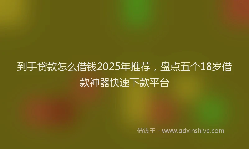到手贷款怎么借钱2025年推荐，盘点五个18岁借款神器快速下款平台